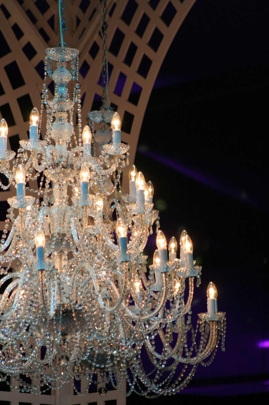 A crystal chandelier